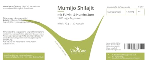 VitaCare Tratamiento intestinal de 8 semanas, limpieza intestinal, tratamiento de saneamiento intestinal con extracto de Mumijo Shilajit, prebiótico microflora intestinal 21+ y cáscaras de psyllium,