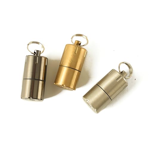 The World's Smallest Kerosene Lighter! Height 2.5cm/ 1.3cm Capsule Lighter Portable Metal Miniature EDC Gear Waterproof Tiny Peanut Lighter (Fuel not Included) (Mini 3 Pack)