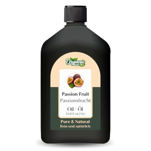 Organic Zing Passion Fruit (Passiflora Edulis) Oil | Aceite puro y natural para aroma, difusores, cuidado del cabello y cuidado del cabello - 1000 ml