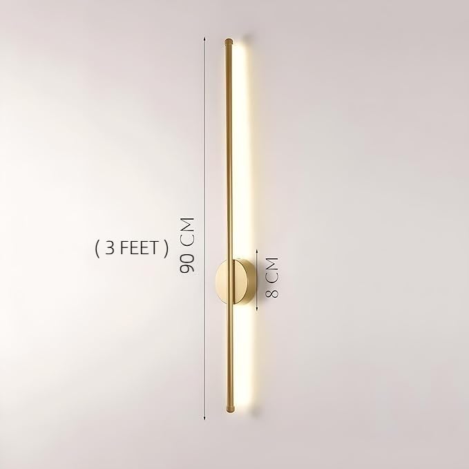 Image of FILLISKA Led Wall Highlighter Light, 3-in-1 Colour Changing, Luxurious Wall Decor (18 Watt Sleek Gold-098)
