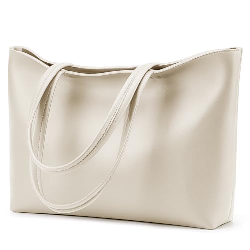 Image of KALIDI Tote Bag Zipper Shoulder Bag Faux Leather Purses Satchel for Women Casual Handbag Work Dating College