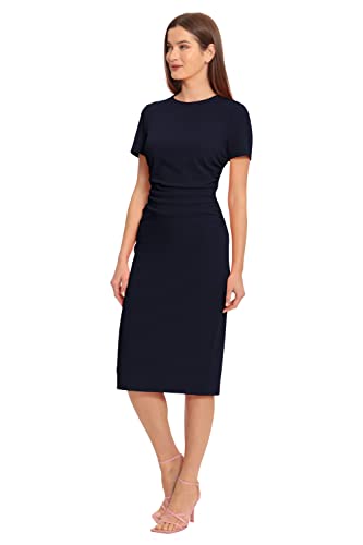 Image of Maggy London Women's Dresses Ruched Waist Crepe Sheath Dress Workwear Office Occasion Event Guest of