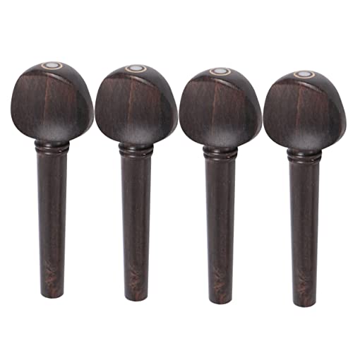 BESPORTBLE 4Pcs Ebony Violin Tuning Pegs Durable String Instrument Accessories with Pre Drilled for Easy Replacement for Fiddlers and DIY Projects