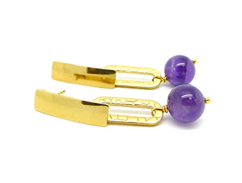 Bijoux Améthyste créateur : boucles d'oreilles Arty exclusives