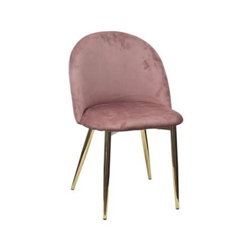Imbottito WS DESIGN Sedia Velvet in Velluto Rosa Antico Gambe Robuste Effetto Oro
