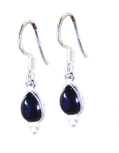 Boucle d'oreille onyx noir argent 925 massif bijoux femme chic