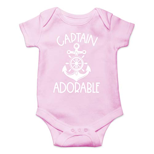 Image of AW Fashions Captain Adorable Baby Bodysuit Funny Cute Newborn Boys Outfit Adorable Announcement Clothing