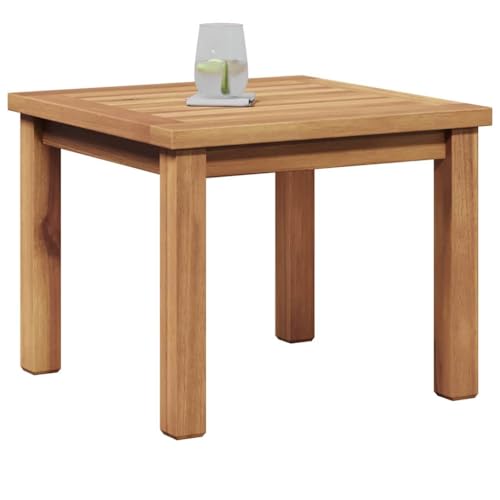 vidaXL Table Basse Marron 45 x 45 x 36 cm Bois de Teck Massif, Table Basse en Teck Moderne pour Jardin et terrasse, mobilier d'extérieur au Design Contemporain