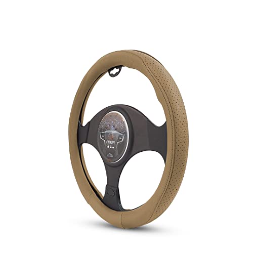 Image of CARMATE Car Steering Cover Super Grip 112 Compatible with Renault Kwid - Medium Beige