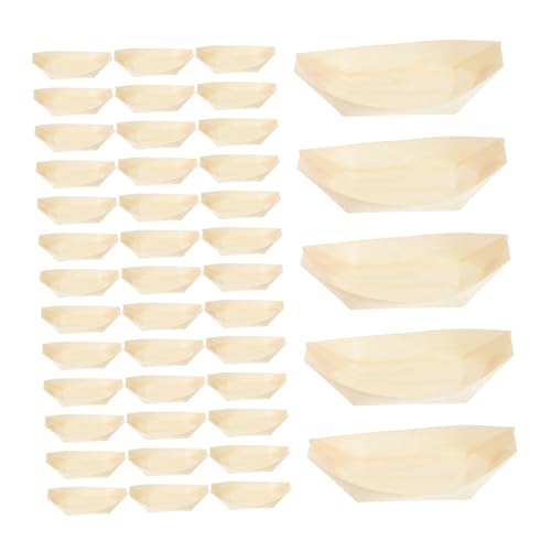Platos desechables de madera para sushi 6 pulgadas 100 unidades miniatura 1