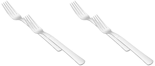 Arcos - Tenedor de Carne, Tenedor de Mesa, Monoblock de una pieza de Acero Inoxidable 18/10 200 mm, Color Plata (Paquete de 4)