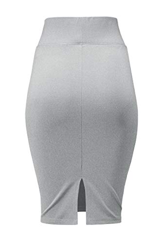 FashionMille Women Elastic Waist Stretch Slim Fit Midi Pencil Skirt3