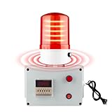 Cycle Timer Alarm with Flashing Light - 0-110dB Adjustable Siren, Automatic Repeat Timing for Industrial Safety, Facility Reminders, Workshops, Gyms, Kitchens, Laboratories (AC110V)