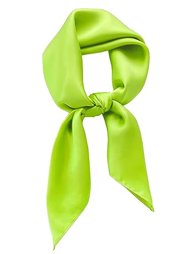 Lastclream Satin Square Neck Scarves for Women Handkerchief Retro Ribbon Scarf for Hair Wrapping 35.5