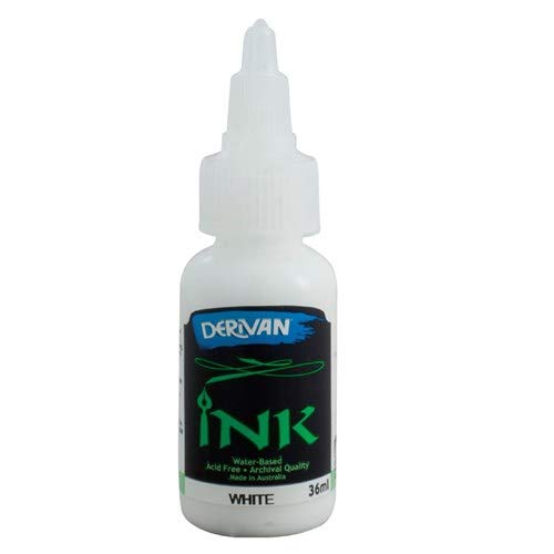 Derivan Australian Ink - White - 36ml Artist Quality Calligraphy White Ink
