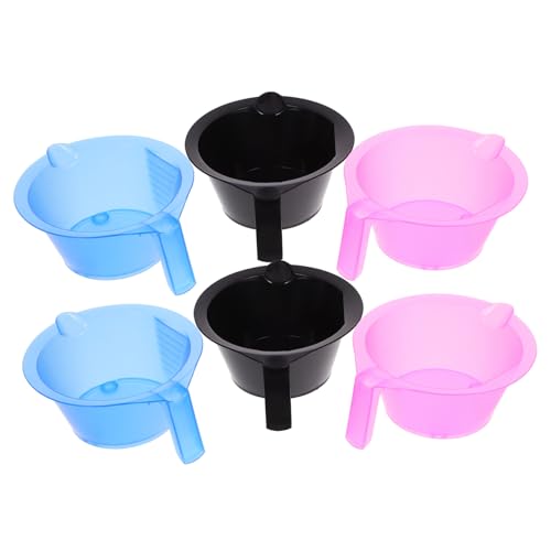 FOMIYES 6pcs Transparent Hair Dye Bowls with Scales for Easy Quantities Control Professional Highlighting Kits Stable Bottom Mixing Bowls for Salon Use Random Color