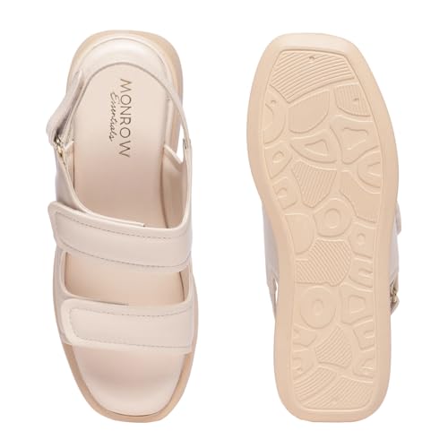 Image of MONROW Fancy And Stylish Extra Cushioning and Comfortable Fashionable Light Weight Vegan Fashion Heel Sandal for Women and Girls