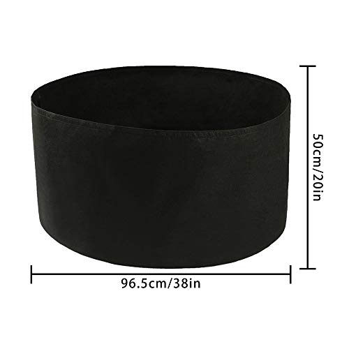 Xnferty 100 Gallons Extra Large Round Raised Garden Bed, Deep Soil Diameter 38"/ Height 20" Planting Container Grow Bags Durable Felt Fabric Planter Pot For Plants,Vegetables,Flowers (Black) #TOP4