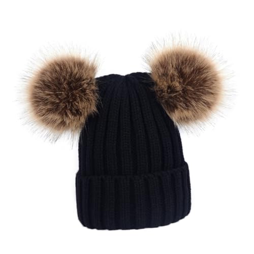 Boys and Girls Knitted Hat Warm Beanie for Years Cozy Autumn Accessory Black Stylish Boy Girl Headwear