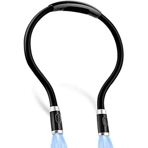 Neck Book Light, USB Rechargeable LED Reading Light, Hands Free LED Reading Lamp for Reading in Bed at Night, Camping, Repairing and Crafting (Black) Cover