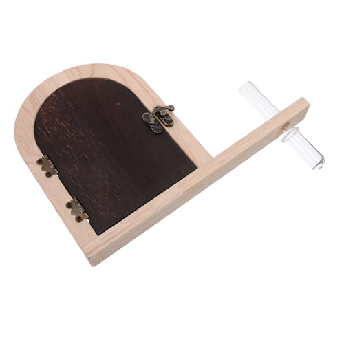 NUOLUX 木製童話ドアコンセントカバー とペットの 対策付き 隠し壁ソケットカバー 植物水耕栽培用試験管花瓶付き 素材で温かみある装飾