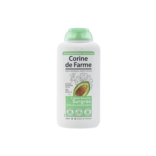 Corine de Farme - Crema de Ducha Supergrasa con Aceite de Almendras Dulces - pH Neutro, Origen Natural - Control Dermatológico - Fabricación Francesa - 500 ml
