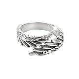 Sterling Silver Thumb Rings for Women S925 Silver Rings Cubic Zirconia Eternity Ring Minimalist Silver Ring Adjustable Open Ring for Girl (Simple personality Retro)