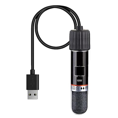 GERUI Riscaldamento USB per acquario, 10 W, mini asta riscaldante per acquario, con termostato, termostato, per acquari,...