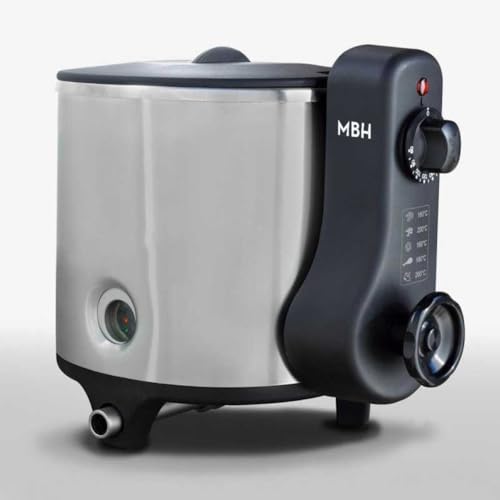MBH - Freidora eléctrica domestica de agua y aceite semiprofesional de 5 litros con cesta de residuos, aceite limpio más tiempo y sin olores.