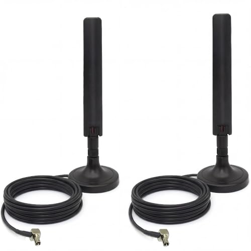 Lot De 2 Antennes Externes 5G 4G LTE TS9 Magnétiques MIMO - Compatible Netgear Nighthawk, Huawei, AT&T