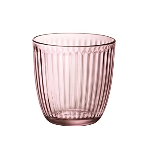 Bormioli Rocco & Figlio Pack 6 Vasos de agua de cristal, Line, color rosa 29 Cl