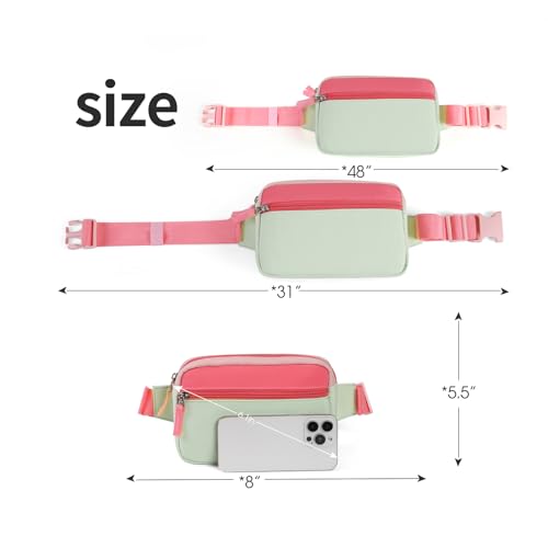 Image of Fanny Pack Birthday Gifts for 7 8 9 10 11 12 13 Year Old Teens Girls Kids, Preppy Cute Trendy Stuff Colorblock Crossbody Bag Adjustable Belt Bags, Dorm Travel Essentials for Girl Fashion