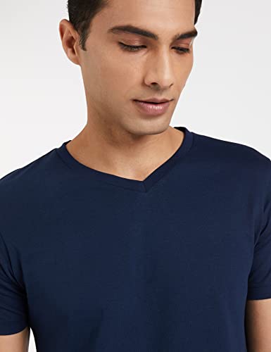 Image of Amazon Brand - Symbol Men's Solid Cotton T Shirt | Plain | V Neck | Half Sleeve-Regular Fit | Combo Pack of 3 (Available in Plus Sizes)