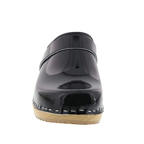 Image of Bjork Maja Wood Open Back Leather Clogs