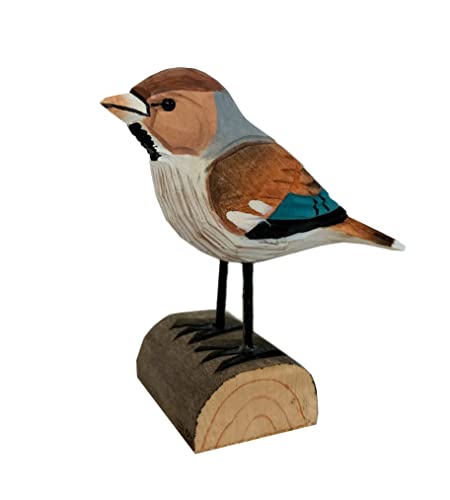 Pájaro Decorativo de Madera Rey Pinzón Hecho a Mano de Madera de Tilo en Caja de Regalo, 11 x 9 cm Cover