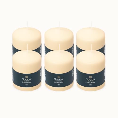 Velas marfil puras Spaas de 80/100 mm con combustion limpia de 40 horas y acabado elegante