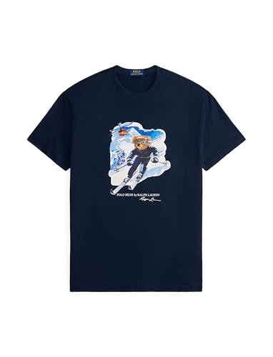 POLO RALPH LAUREN Mens Polo Bear Tee Classic fit Blue (US Alpha One Size Medium Regular Regular)