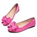 TN TANGNEST Women Round Toe Bowknot Flats Comfortable Slip On Ballet Flat Shoes Rose red 41(9)