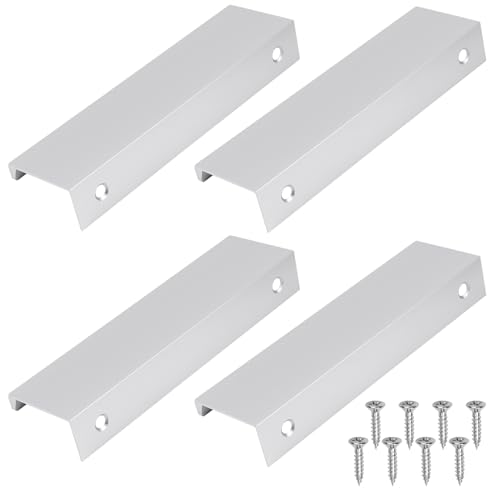 4 maniglia moderne per porte nascoste - Armadi in alluminio argento, cassetti per mobili