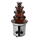 Schokoladen Brunnen Elektrische Schokobrunnen Schokoladenschmelzbrunnenmaschine, 4-stufige Schokoladenbrunnenmaschine, 21,5 * 45cm - Silber