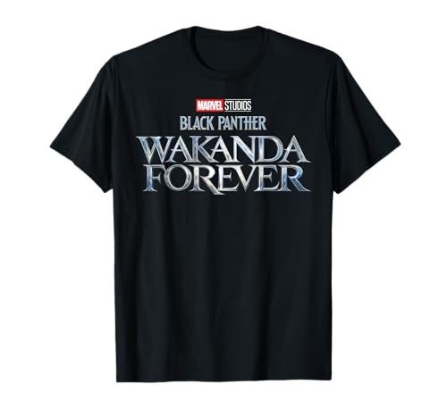 T-shirt Black Panther Wakanda Forever noir imprimé logo de cinéma Marvel pour adulte
