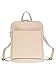 Zwillingsherz Rucksack mit Reißverschluss aus 100% Echtleder - Hochwertiger Rucksack für Damen Frauen Mädchen – Klein und elegant - Mini Rucksack Creme