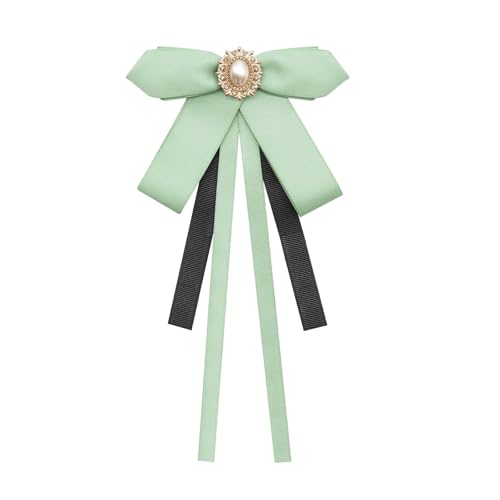 Image of LJBFNN Womens Bow Tie, Clip on Bow Ties Pre Tied Bowtie for Women Girls Ribbon Rhinestone Bow Tie for Shirt Uniform Wedding