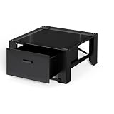 Matalde Washer and Dryer Stand - 28" Laundry Pedestals ,Top with Panel, Steel Washing Machine Pedestal Raiser, 14.2 Inches Height Elevation Black