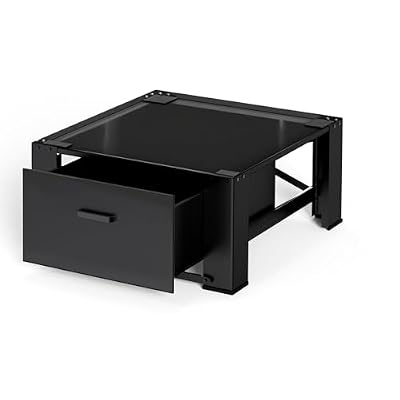 Matalde Washer and Dryer Stand - 28" Laundry Pedestals ,Top with Panel, Steel Washing Machine Pedestal Raiser, 14.2 Inches Height Elevation Black