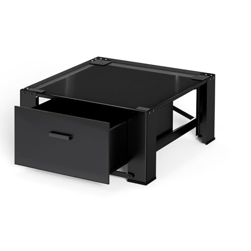 Image of Washer and Dryer Stand - 28 inch Laundry Pedestals ,Top with Panel, Steel Washing Machine Pedestal Raiser, 14.2 Inches Height Elevation Black
