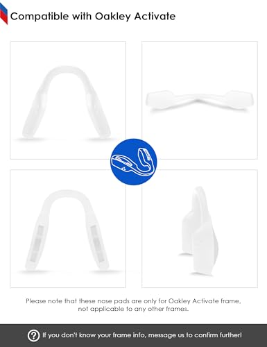 Image of BLAZERBUCK Replacement Nose Pads Nose Piece for Oakley Activate OX8173 Eyeglass - Low Bridge Black + White