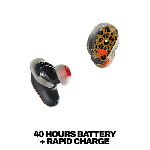 Image of Skullcandy Method 360 ANC Wireless Earbuds, Sound by Bose, Bluetooth Headphones, Premium Noise Cancelling, Up to 40 Hrs Battery, Sweat and Water Resistant, Microphone for iPhone Android - Leopard