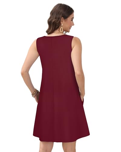 Image of CHICGAL Womens Summer Dresses Casual Sleeveless Loose T Shirt V Neck Sundress Swing Beach Cover Up with Pockets 2026