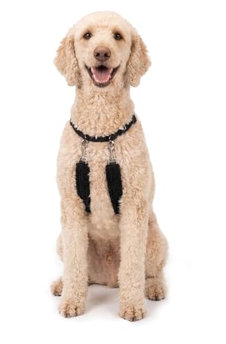 Sporn Original Training Halter, No Pull Dog Harness for Large Dogs with Black Padded Sherpa Sleeves, Breathable Large Dog Harness No Pull, Provides to All Large Sized Breeds